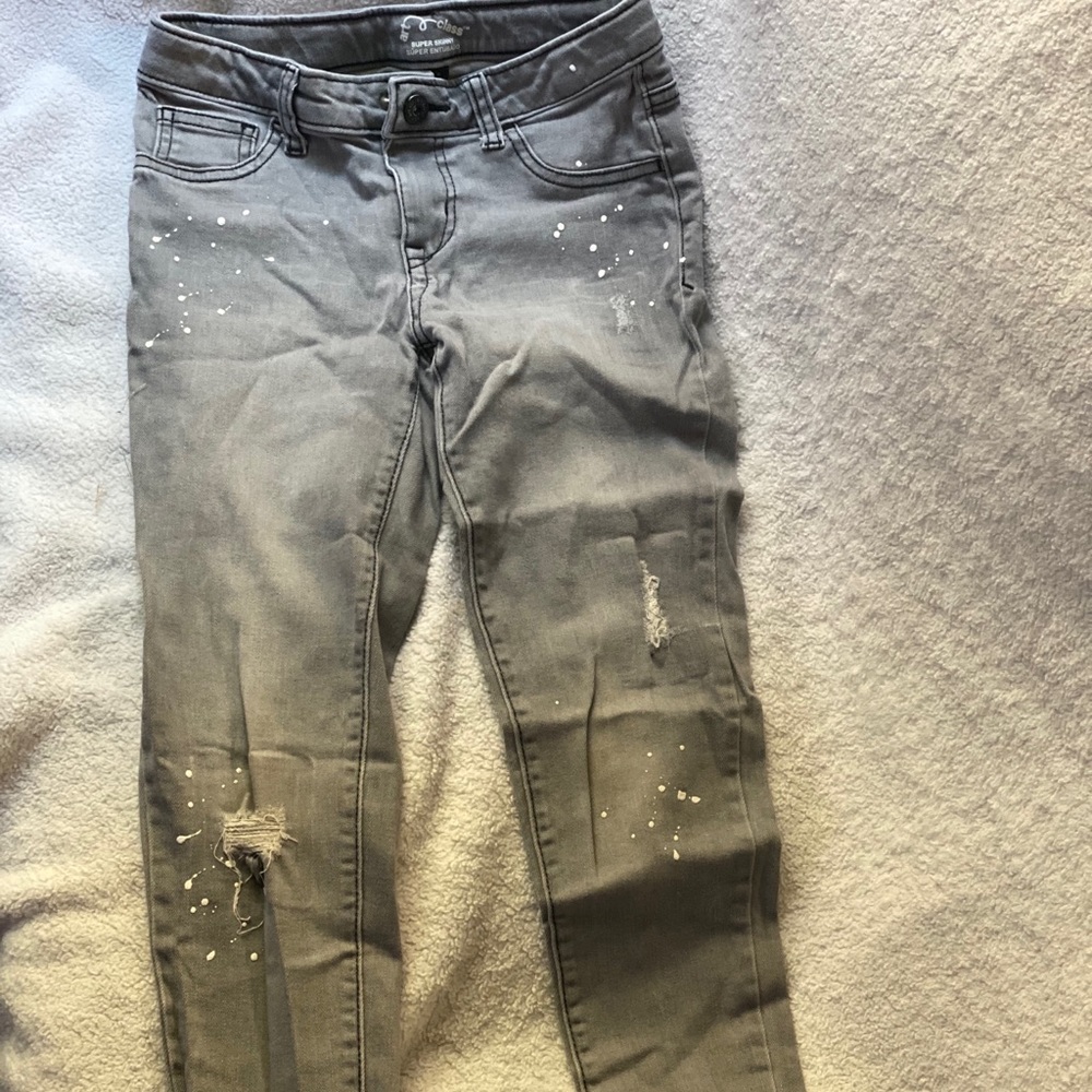 6 pairs of jeans size 10 girls (denim, grey, black) different brands
